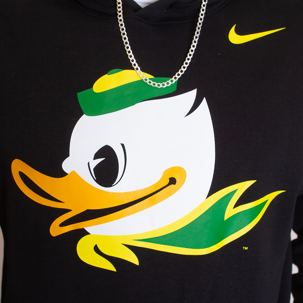 Fighting Duck, Nike, Black, Hoodie, Cotton, Men, Sweatshirt, Pullover, 342070